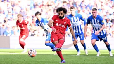 فى 5 دقائق.. محمد صلاح يسجل هدفين لـ ليفربول أمام برايتون فى الدورى الانجليزى