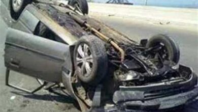  إنقلاب سيارة ملاكي على طريق أسيوط الصحراوي بالفيوم ووجود مصابين